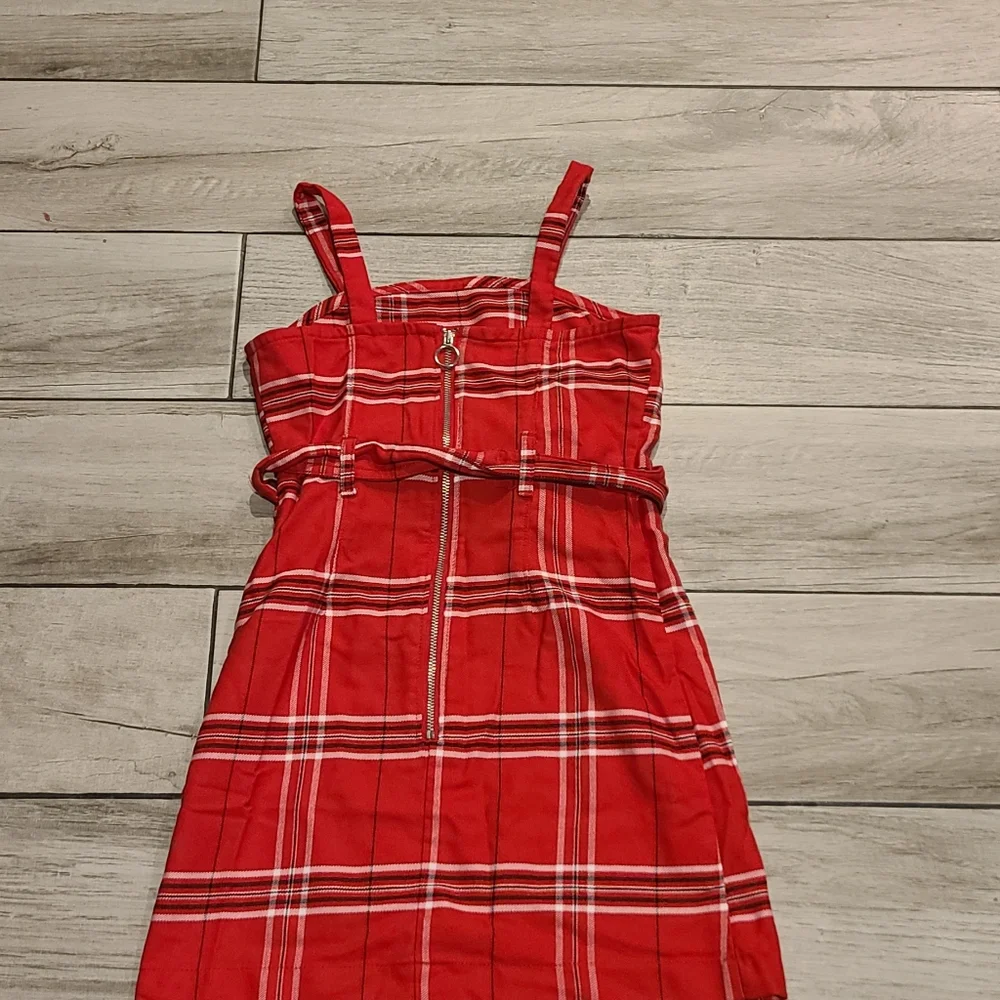 🍋‍🟩 Justice plaid girls belted dress🧁